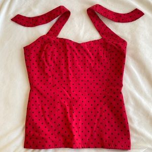 NWOT Unique Vintage retro corset fit halter top